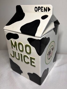 Vintage OCI Moo Juice Ceramic Cookie Jar. Very rare !!! good vintage condition.